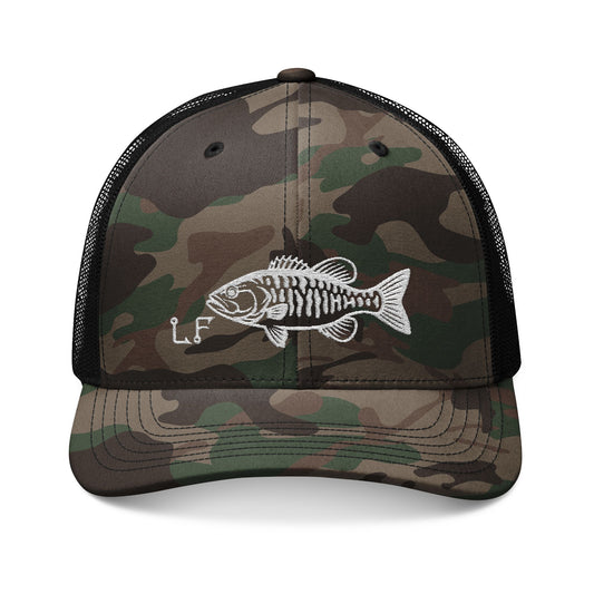 Smallmouth Bass Camo Trucker Hat – Luro Fishing | Outdoor Style