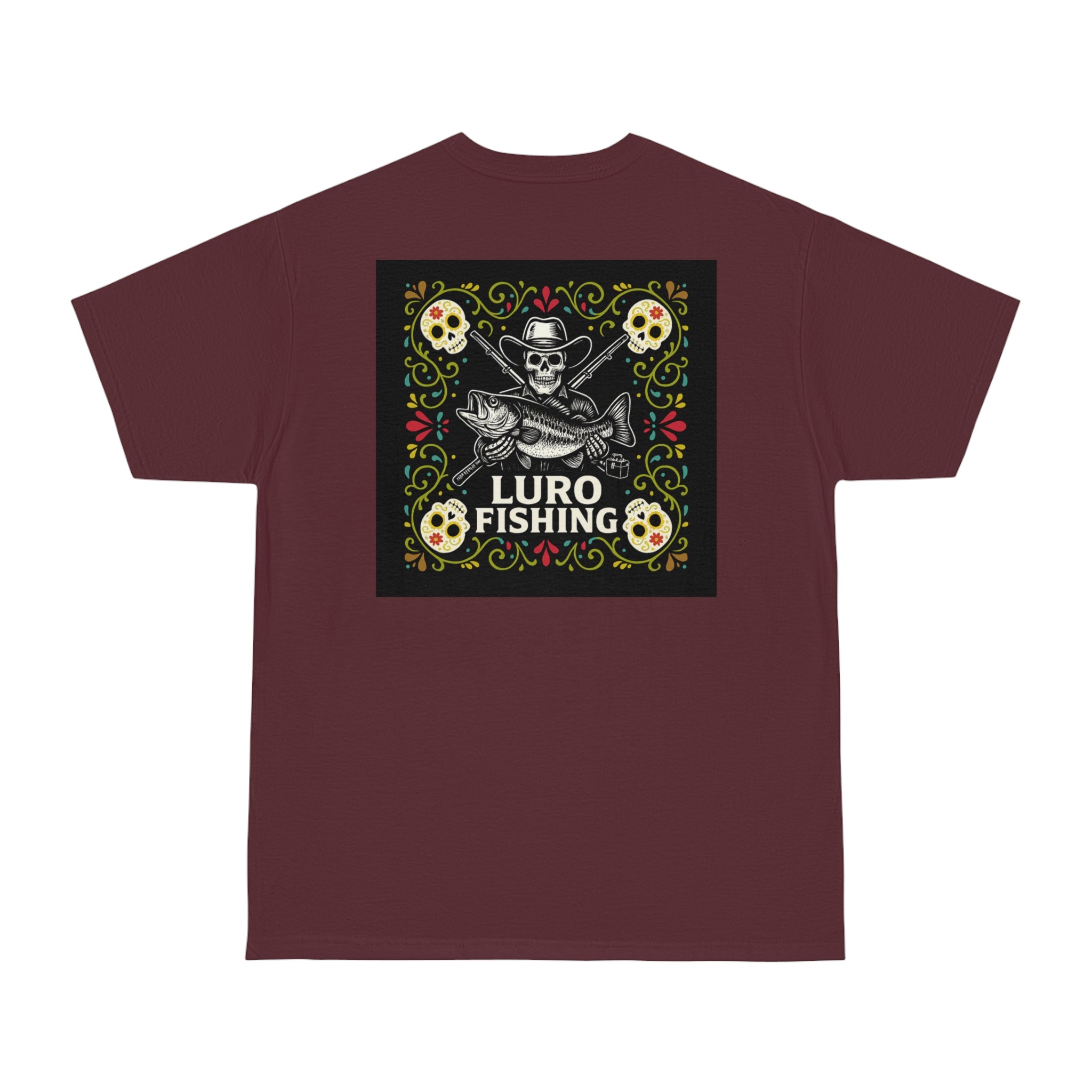 Cowboy Skeleton T-Shirt – Luro Fishing | Bold Skull & Bass Graphic Tee