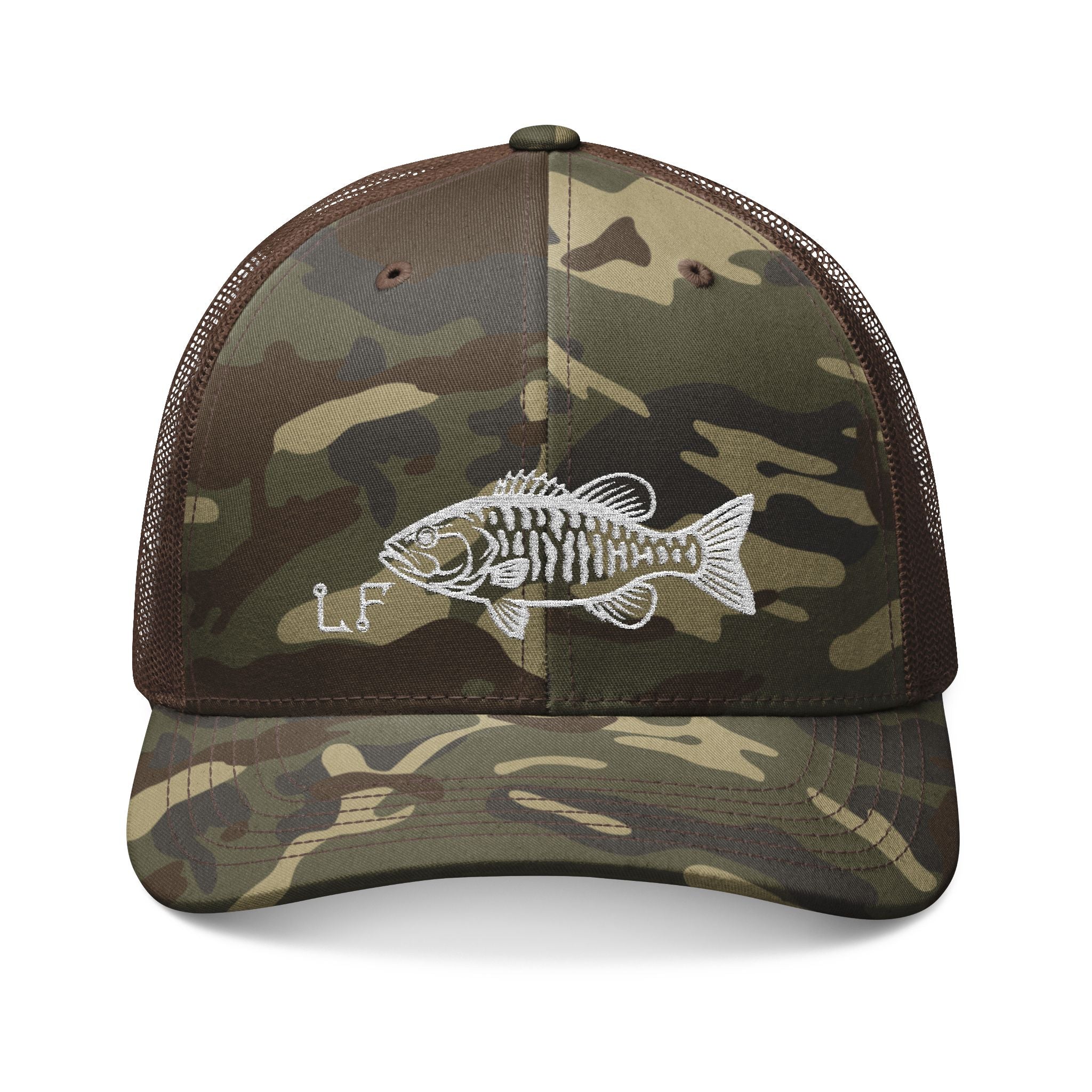 Smallmouth Bass Camo Trucker Hat – Luro Fishing | Outdoor Style