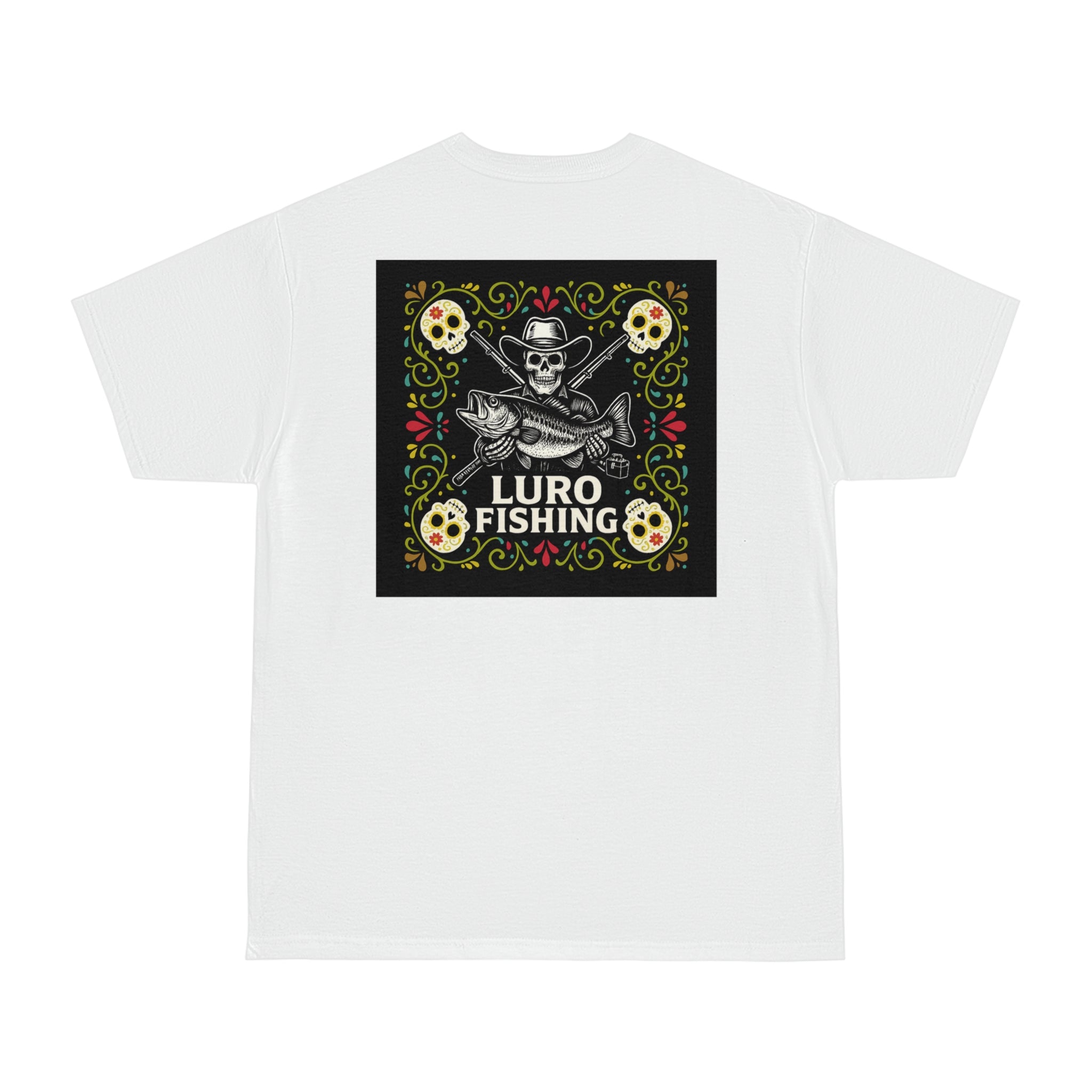 Cowboy Skeleton T-Shirt – Luro Fishing | Bold Skull & Bass Graphic Tee