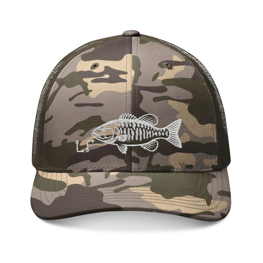 Smallmouth Bass Camo Trucker Hat – Luro Fishing | Outdoor Style
