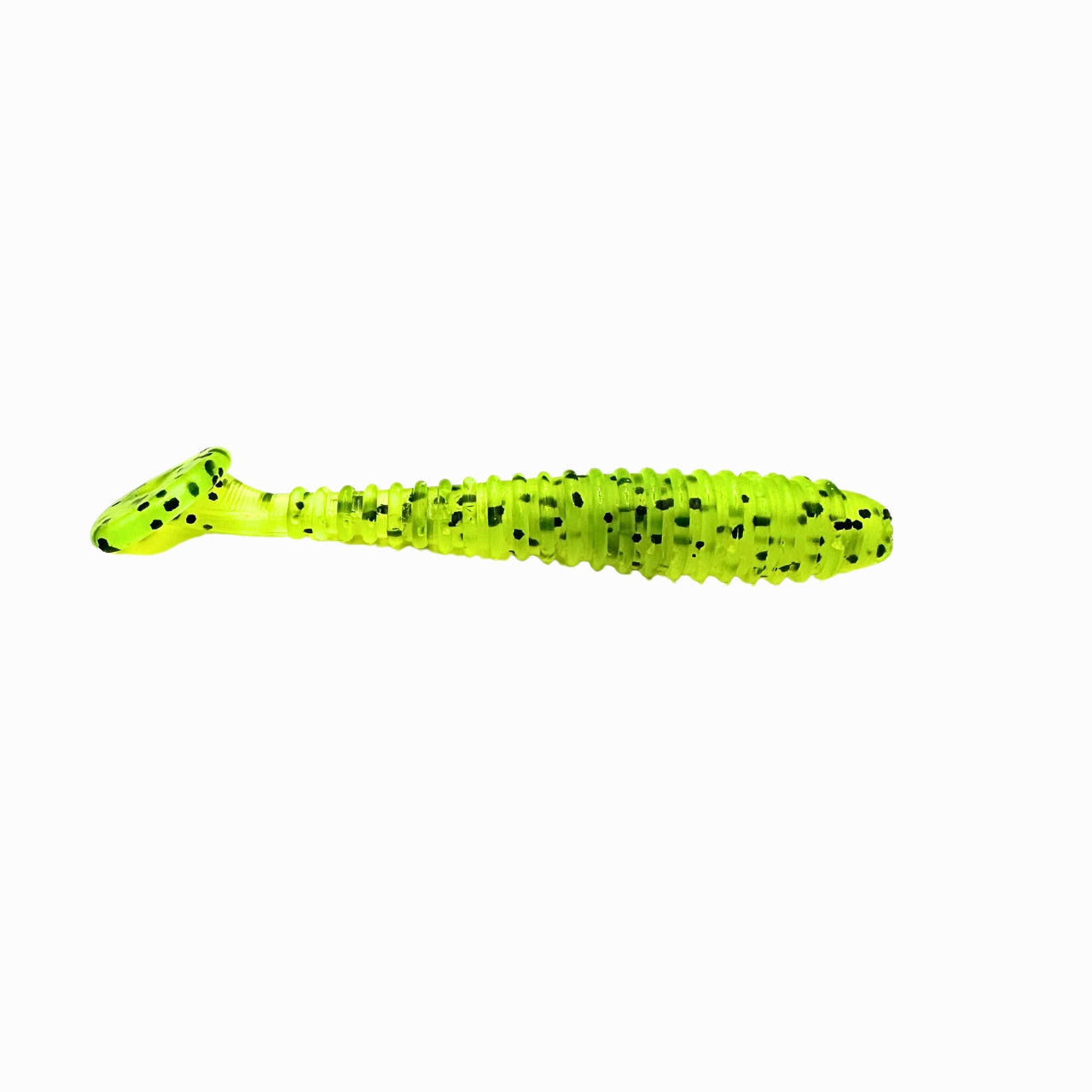 3.5" ribbed shad used for bass and walleye fishing