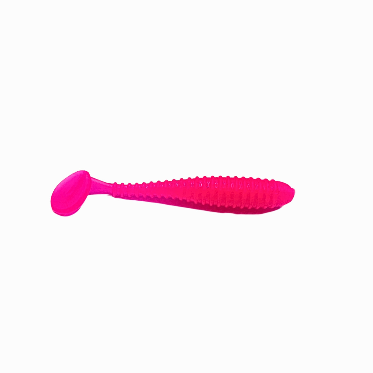 3.5" ribbed shad used for bass and walleye fishing