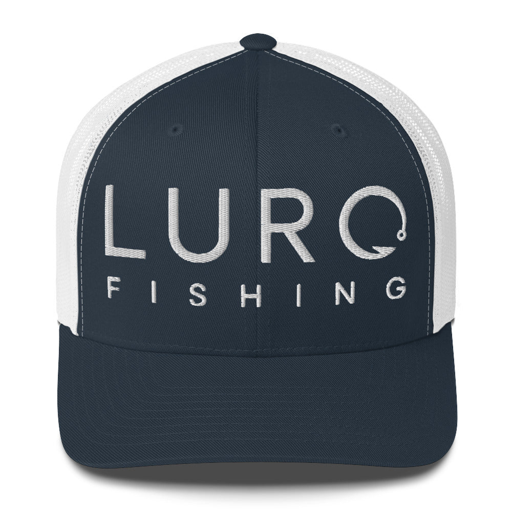 Fishing Trucker Hat Blue and White